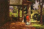 Theodore Clement Steele Woman on the Porch oil painting reproduction